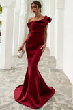 One-Shoulder Mermaid Black Ball Dress