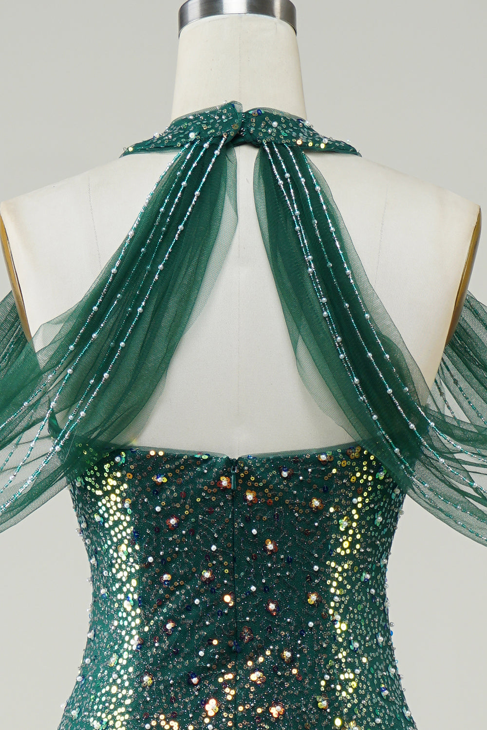 Sparkly Dark Green Sequin Mermaid Long Ball Dress