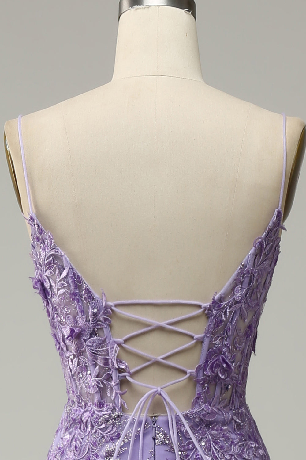 Mermaid Spaghetti Straps Purple Ball Dress with Beading