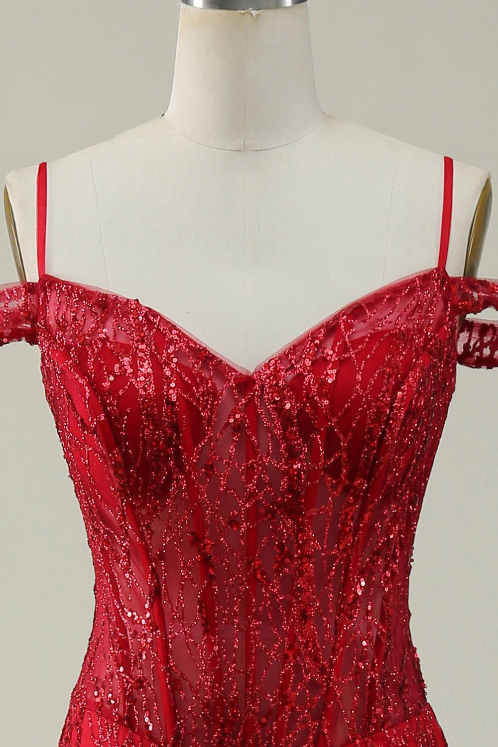 Burgundy Mermaid Cold Shoulder Long Ball Dress