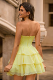 Strapless Corset A Line Green Short Cocktail Dress with Beading