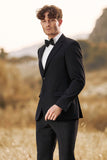 Black Notched Lapel Two Buttons Men's Wedding Suits