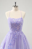 Cute Glitter Blue A Line Sequins Short Homecoming Dress with Appliques