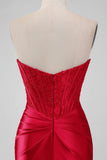 Sparky Red Strapless Bodycon Short Homecoming Dress with Lace