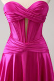 Fuchsia A-Line Sweetheart Corset Short Homecoming Dress