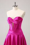 Fuchsia A-Line Sweetheart Corset Short Homecoming Dress