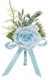 Elegant Blue Pearl Prom Wrist Corsage for Wedding Party