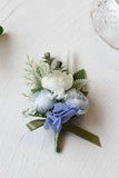 Romantic Blue Prom Wrist Corsage for Wedding Party