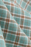 Green Grid A Line Lapel Vintage 1950s Dress with Short Sleeves