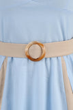 A Line Blue Halter Vintage 1950s Dress