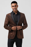 Brown Shawl Lapel One Button Men's Prom Blazer