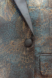 Dark Blue Jacquard Shawl Lapel Men's Prom Blazer