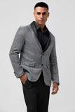 Sparkly Grey Shawl Lapel Slim Fit Men's Prom Blazer