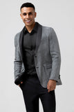 Sparkly Grey Shawl Lapel Slim Fit Men's Prom Blazer