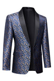 Navy Print Men's Formal Blazer