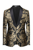 Black Golden Embroidery Men's Blazer