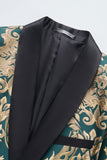 Dark Green Men's Prom Blazer with Embroidery