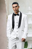 White Shawl Lapel One Button 3 Piece Men's Prom Suits