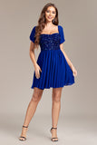 Sparkly Royal Blue Sequins Short Homecoming Dress