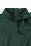 Dark Green Stand Collar Vintage 1950s Dress