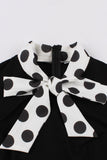 Black Polka Dot Swing 1950s Dress with Bows