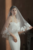 White Classic Two Tier Bridal Veil