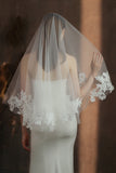 White Classic Two Tier Bridal Veil