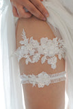 Bridal Lace Garter Set with Embroidery