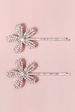 2pcs Flower Shaped Bridal Bangs Hairpins