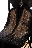 Black Shiny Bride Bridesmaid Robe with Rhinestones