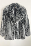 Brown Open Front Shaggy Faux Fur