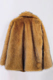 Brown Open Front Shaggy Faux Fur