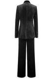 Royal Blue Velvet Single Button Women's Suits