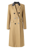 Camel Peak Lapel Long Women Coat