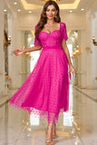 Pink A Line Maxi Ball Dress With Lace