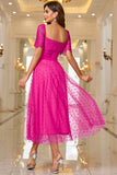 Pink A Line Maxi Ball Dress With Lace