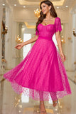 Pink A Line Maxi Ball Dress With Lace