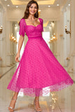 Pink A Line Maxi Ball Dress With Lace