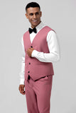 Notched Lapel Coral Single Breasted 3 Piece Men's Prom Suits