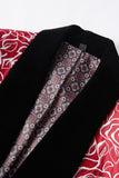 Red Shawl Lapel Printed 2 Piece Men's Suit