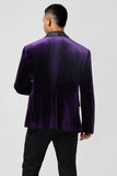 Dark Purple Shawl Lapel One Button Men's Prom Blazer