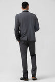 Grey Shawl Laper One Button 2 Pieces Men's Wedding Suits