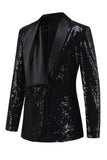 Sparkly Black Women's Prom Blazer with Fringes