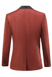 Rust Peak Lapel One Button Women Blazer