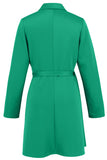 Green A Line Pleated Short Cocktail Dress with Bow