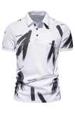 Black Men's Slim Fit Short Sleeves Cotton Polo Shirt