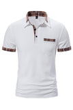 White Cotton Short Sleeves Casual Men's Polo Shirt