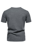 White Knit Cotton Crewneck Short Sleeves Men's Shirt