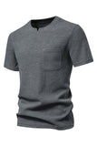 White Knit Cotton Crewneck Short Sleeves Men's Shirt