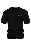 Black Cotton Short Sleeves Crewneck Men's Shirt